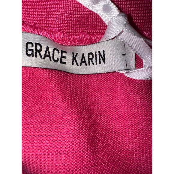 NWT Grace Karin Lightweight Pink Open Front Cardigan Sweater L Barbie Preppy - Picture 6 of 12